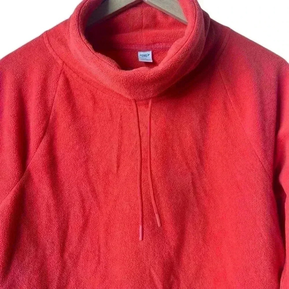Old Navy Active Coral Cropped Microfleece Funnel-Neck Sweatshirt | Size Small - Picture 3 of 8